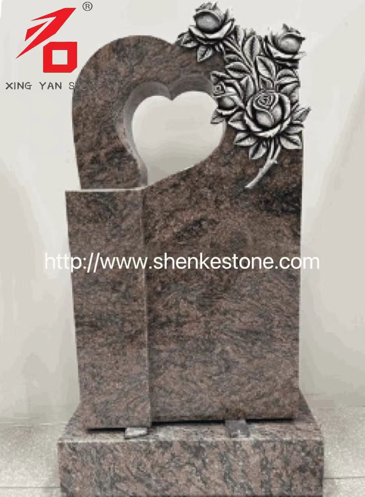چین Xingyan - سنگ قبر گرانیت گل رز به شکل قلب شکل