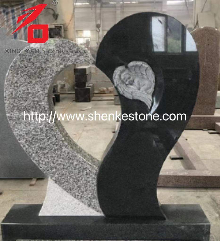 سنگ باردی فرشته خاص شکل قلب برای گورستان